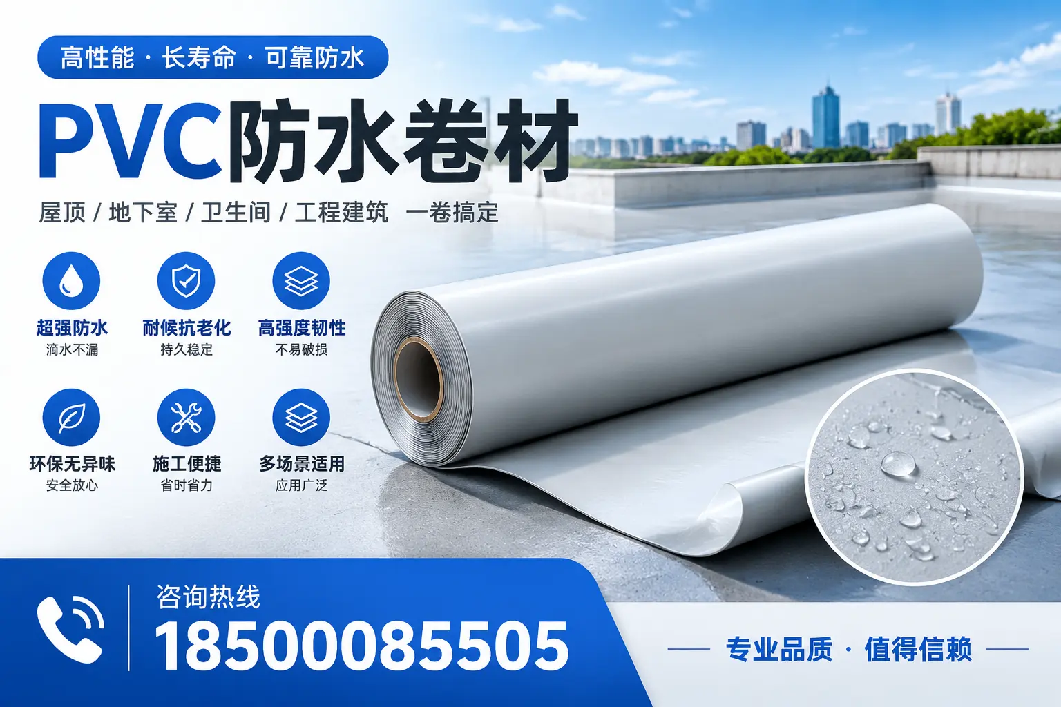 PVC防水卷材的防水效果评测,适合湛江的科学依据